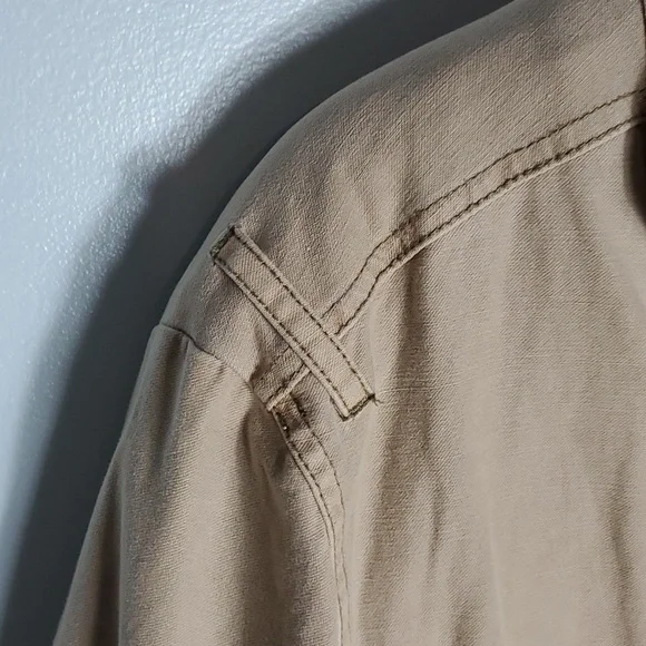 True Religion tan military style jacket size xl
